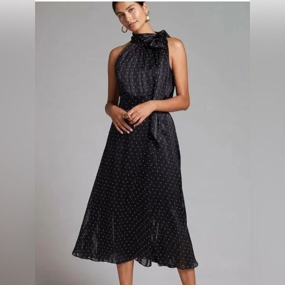 Sachin + Babi Dresses & Skirts - Sachin & Babi Anthropologie women’s 6 polka dot stripe halter midi dress FLAW